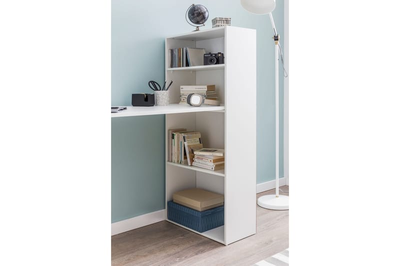 Kirjoituspöytä Requan 120 cm Säilytyksellä Hyllyt - Valkoinen - Huonekalut - Pöytä & ruokailuryhmä - Työpöytä - Kirjoituspöytä