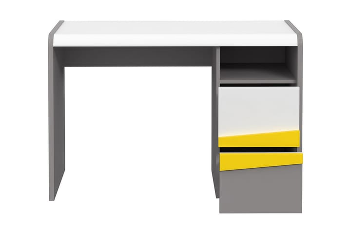 Kirjoituspöytä Sapareva 110 cm - Harmaa/Valkoinen/Keltainen - Tietokonepöytä
 - Kirjoituspöytä