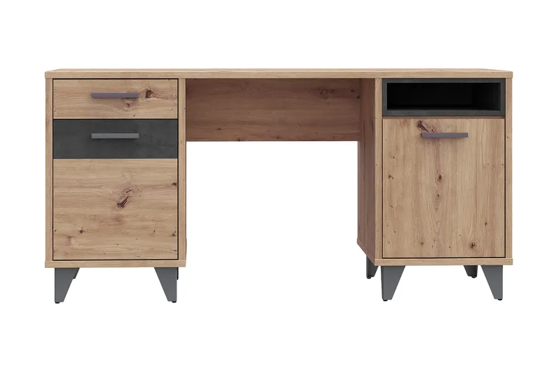 Kirjoituspöytä Sapes 150 cm, Ruskea/Harmaa