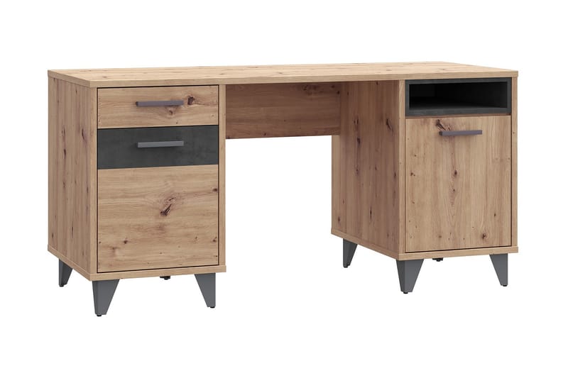 Kirjoituspöytä Sapes 150 cm - Ruskea/Harmaa - Huonekalut - Pöytä & ruokailuryhmä - Työpöytä - Kirjoituspöytä