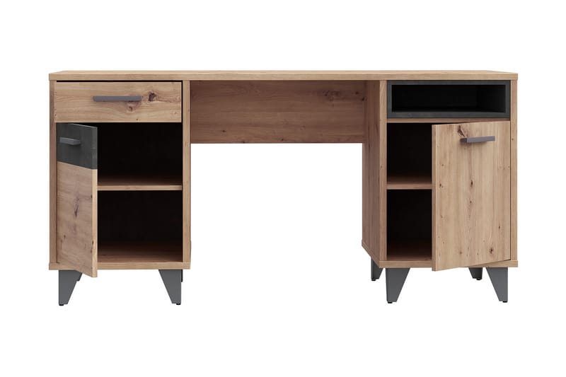 Kirjoituspöytä Sapes 150 cm - Ruskea/Harmaa - Huonekalut - Pöytä & ruokailuryhmä - Työpöytä - Kirjoituspöytä