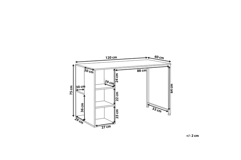 Kirjoituspöytä Silvelle 120 cm Säilytyksellä - Tumma Puu/Valkoinen - Huonekalut - Pöytä & ruokailuryhmä - Työpöytä - Kirjoituspöytä