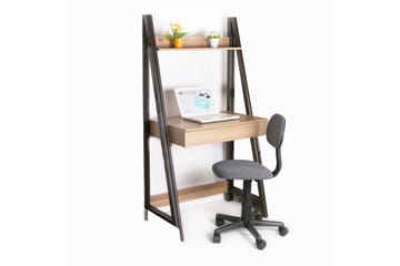 Kirjoituspöytä Stepina 74 cm Säilytyksellä Hylly - Ruskea/Puu/Luonnonväri - Huonekalut - Pöytä & ruokailuryhmä - Työpöytä - Kirjoituspöytä