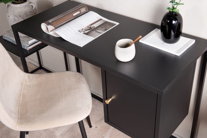 Kirjoituspöytä Tamarie 95 cm Säilytyksellä kaappi - Musta - Tietokonepöytä
 - Kirjoituspöytä
