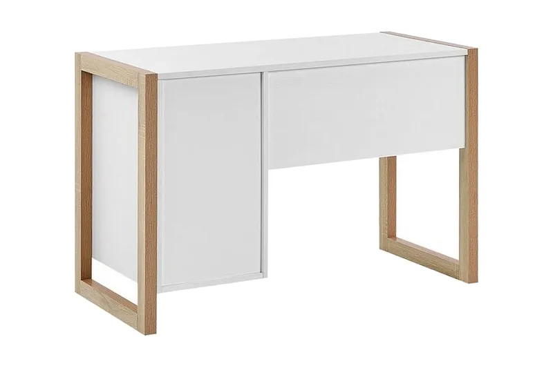 Kirjoituspöytä Terrossola 110 cm Säilytyksellä - Valkoinen/Vaalea puu - Huonekalut - Pöytä & ruokailuryhmä - Työpöytä - Kirjoituspöytä