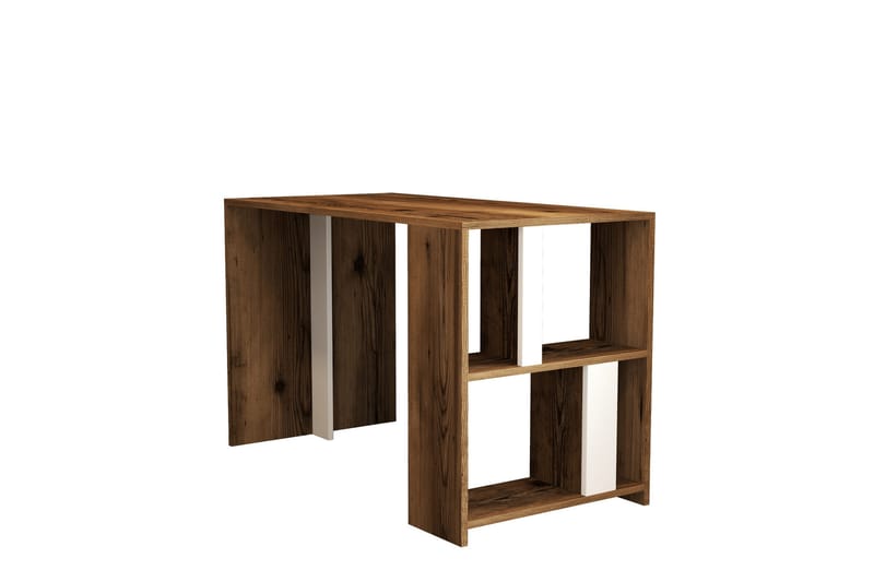 Kirjoituspöytä Tibani 120 cm Säilytyksellä Hylly - Ruskea/Valkoinen - Huonekalut - Pöytä & ruokailuryhmä - Työpöytä - Kirjoituspöytä