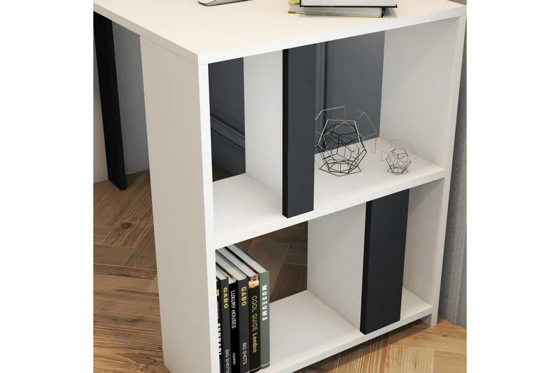 Kirjoituspöytä Tibani 120 cm Säilytyksellä Hylly - Valkoinen/Antrasiitti - Huonekalut - Pöytä & ruokailuryhmä - Työpöytä - Kirjoituspöytä