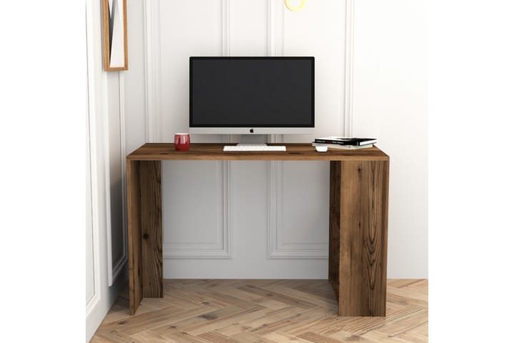 Kirjoituspöytä Tibani 120 cm Säilytyksellä Hylly - Pähkinänruskea - Tietokonepöytä
 - Kirjoituspöytä