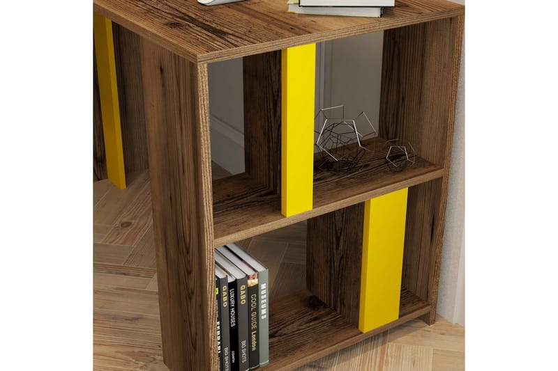 Kirjoituspöytä Tibani 120 cm Säilytyksellä Hylly - Pähkinänruskea/Keltainen - Huonekalut - Pöytä & ruokailuryhmä - Työpöytä - Kirjoituspöytä