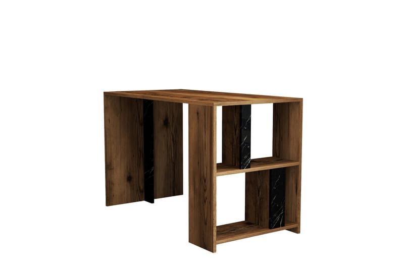 Kirjoituspöytä Tibani 120 cm Säilytyksellä Hylly - Pähkinänruskea/Musta - Huonekalut - Pöytä & ruokailuryhmä - Työpöytä - Kirjoituspöytä