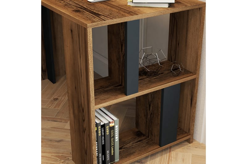 Kirjoituspöytä Tibani 120 cm Säilytyksellä Hylly - Pähkinänruskea/Antrasiitti - Huonekalut - Pöytä & ruokailuryhmä - Työpöytä - Kirjoituspöytä