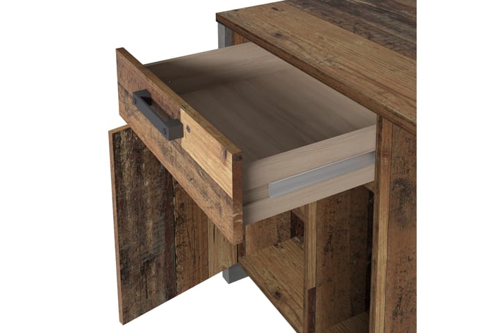 Kirjoituspöytä Treknow 127 cm Säilytyksellä Laatikko+kaappi - Ruskea/Harmaa - Tietokonepöytä
 - Kirjoituspöytä