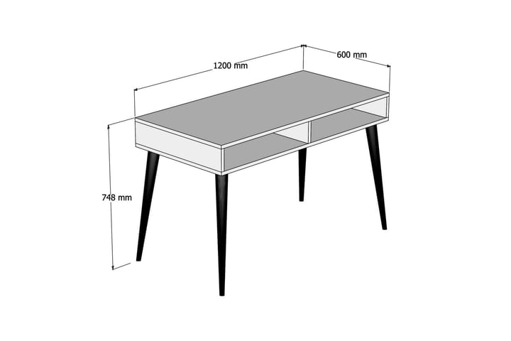 Kirjoituspöytä Tyrsberget 120 cm Säilytyksellä Hylly - Valkoinen/Luonnonväri - Tietokonepöytä
 - Kirjoituspöytä