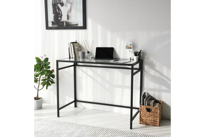 Kirjoituspöytä Vallsbo 100 cm - Lasi/Musta - Tietokonepöytä
 - Kirjoituspöytä