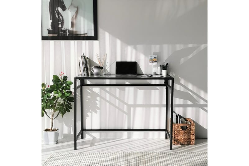 Kirjoituspöytä Vallsbo 100 cm - Lasi/Musta - Huonekalut - Pöytä & ruokailuryhmä - Työpöytä - Kirjoituspöytä