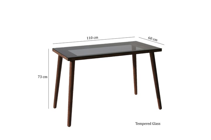 Kirjoituspöytä Vallsbo 110 cm - Lasi/Pähkinänruskea - Tietokonepöytä
 - Kirjoituspöytä
