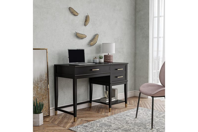 Kirjoituspöytä Westerleigh 116 cm Korkeussääd 3 laatik Musta - CosmoLiving - Huonekalut - Pöytä & ruokailuryhmä - Työpöytä - Kirjoituspöytä