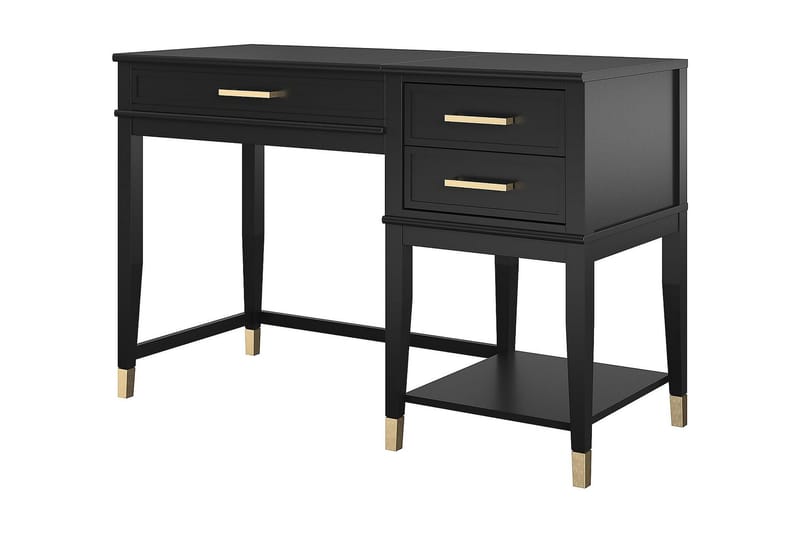 Kirjoituspöytä Westerleigh 116 cm Korkeussääd 3 laatik Musta - CosmoLiving - Huonekalut - Pöytä & ruokailuryhmä - Työpöytä - Kirjoituspöytä