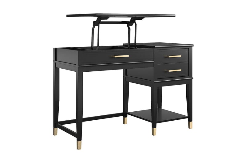 Kirjoituspöytä Westerleigh 116 cm Korkeussääd 3 laatik Musta - CosmoLiving - Huonekalut - Pöytä & ruokailuryhmä - Työpöytä - Kirjoituspöytä