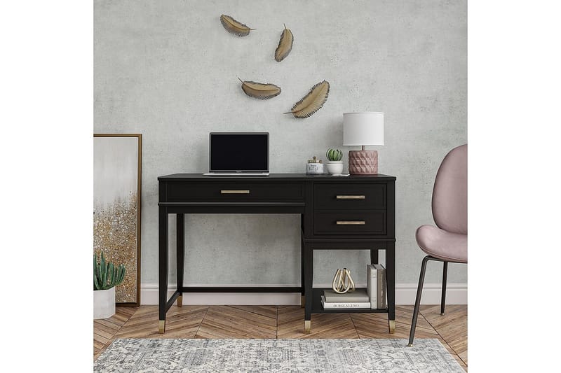 Kirjoituspöytä Westerleigh 116 cm Korkeussääd 3 laatik Musta - CosmoLiving - Huonekalut - Pöytä & ruokailuryhmä - Työpöytä - Kirjoituspöytä