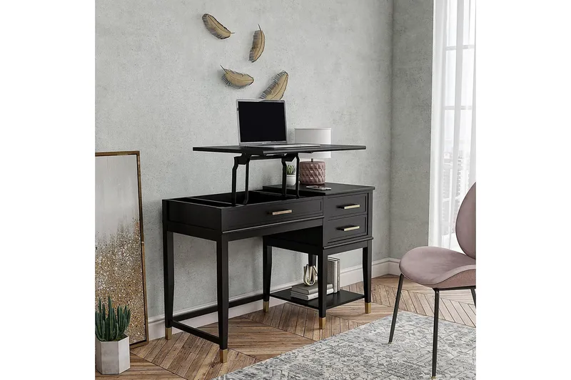 Kirjoituspöytä Westerleigh 116 cm Korkeussääd 3 laatik Musta - CosmoLiving - Huonekalut - Pöytä & ruokailuryhmä - Työpöytä
 - Kirjoituspöytä