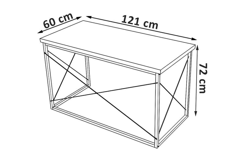 Kirjoituspöytä Workum 121x72x121 cm - Ruskea - Tietokonepöytä
 - Kirjoituspöytä