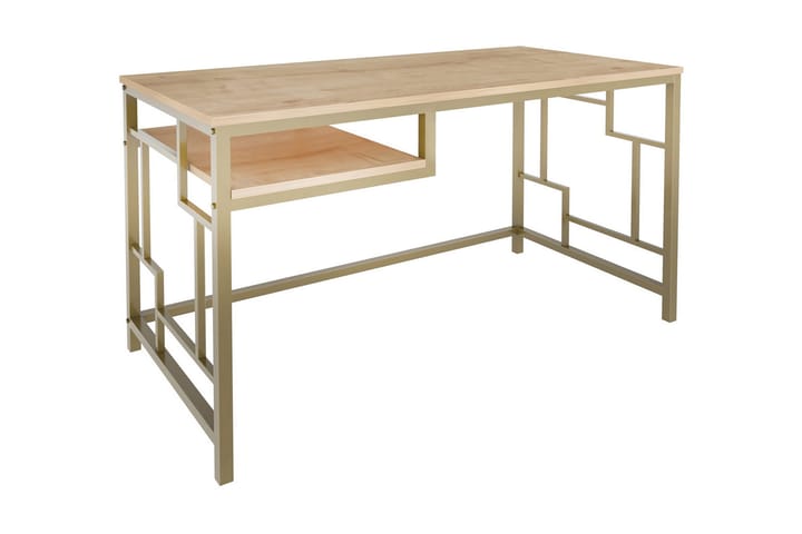 Kirjoituspöytä Wraphis 60x74,8x120 cm - Kulta/Ruskea - Tietokonepöytä
 - Kirjoituspöytä