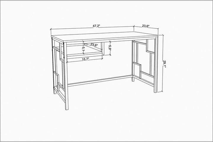 Kirjoituspöytä Wraphis 60x74,8x120 cm - Valkoinen - Tietokonepöytä
 - Kirjoituspöytä