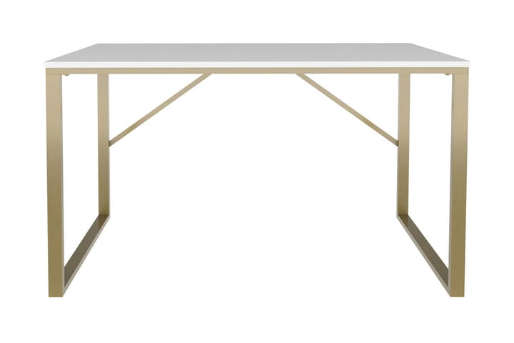 Kirjoituspöytä Wraphis 60x74x120 cm - Kulta/Valkoinen - Tietokonepöytä
 - Kirjoituspöytä