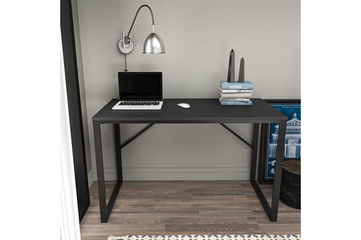 Kirjoituspöytä Wraphis 60x74x120 cm - Musta/Antrasiitti - Tietokonepöytä
 - Kirjoituspöytä