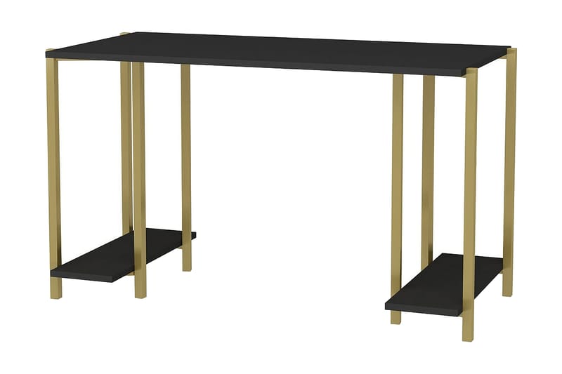 Kirjoituspöytä Yepan 60x73,8x125,2 cm Säilytyksellä - Kulta/Antrasiitti - Huonekalut - Pöytä & ruokailuryhmä - Työpöytä
 - Kirjoituspöytä