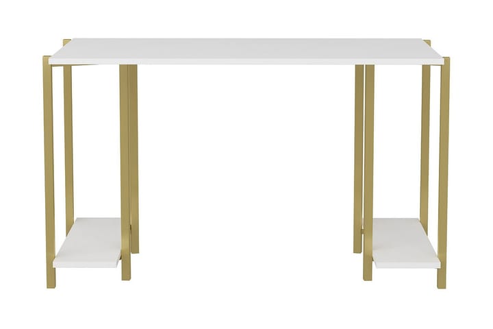 Kirjoituspöytä Yepan 60x73,8x125,2 cm Säilytyksellä - Kulta/Valkoinen - Tietokonepöytä
 - Kirjoituspöytä