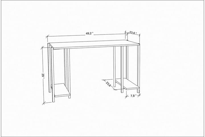 Kirjoituspöytä Yepan 60x73,8x125,2 cm Säilytyksellä - Musta - Tietokonepöytä
 - Kirjoituspöytä