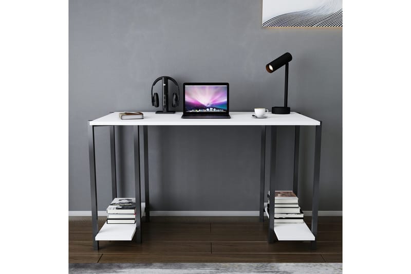 Kirjoituspöytä Yepan 60x73,8x125,2 cm Säilytyksellä - Musta/Valkoinen - Huonekalut - Pöytä & ruokailuryhmä - Työpöytä
 - Kirjoituspöytä