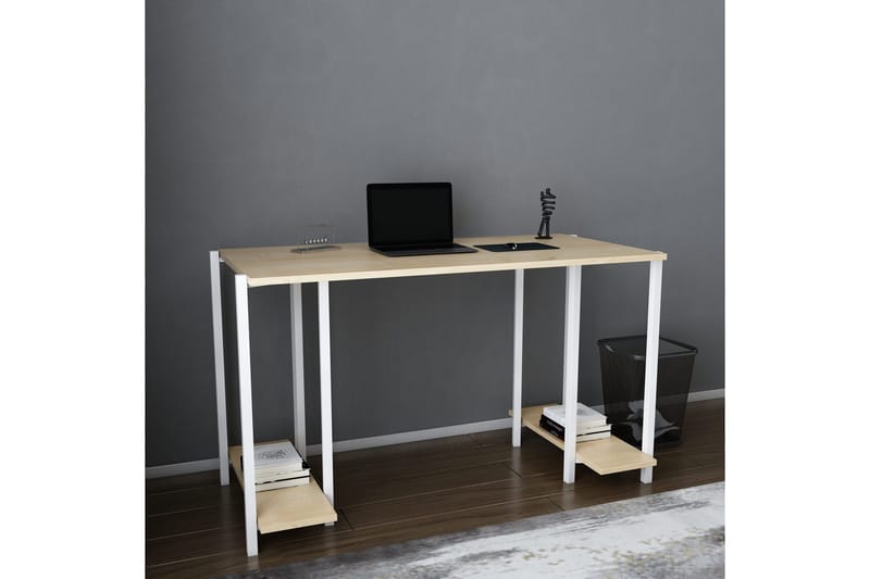 Kirjoituspöytä Yepan 60x73,8x125,2 cm Säilytyksellä - Valkoinen - Huonekalut - Pöytä & ruokailuryhmä - Työpöytä - Kirjoituspöytä