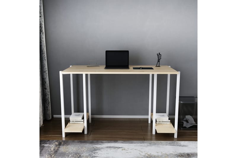 Kirjoituspöytä Yepan 60x73,8x125,2 cm Säilytyksellä - Valkoinen - Huonekalut - Pöytä & ruokailuryhmä - Työpöytä
 - Kirjoituspöytä