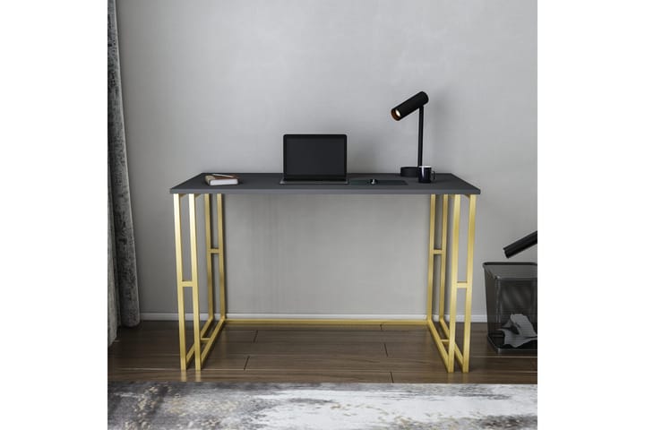 Kirjoituspöytä Yepan 60x74,8x120 cm - Kulta/Antrasiitti - Tietokonepöytä
 - Sähköpöytä & säädettävä työpöytä - Kirjoituspöytä - Kokoontaitettavat pöydät - Marmoripöydät
