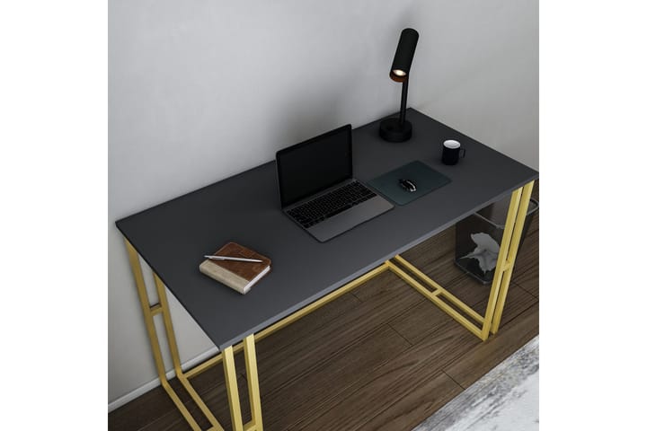 Kirjoituspöytä Yepan 60x74,8x120 cm - Kulta/Antrasiitti - Tietokonepöytä
 - Sähköpöytä & säädettävä työpöytä - Kirjoituspöytä - Kokoontaitettavat pöydät - Marmoripöydät