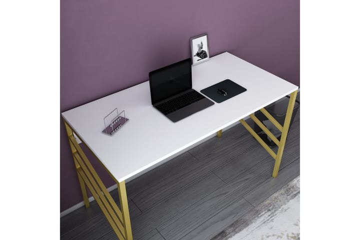 Kirjoituspöytä Yepan 60x74,8x120 cm - Kulta/Valkoinen - Tietokonepöytä
 - Kirjoituspöytä