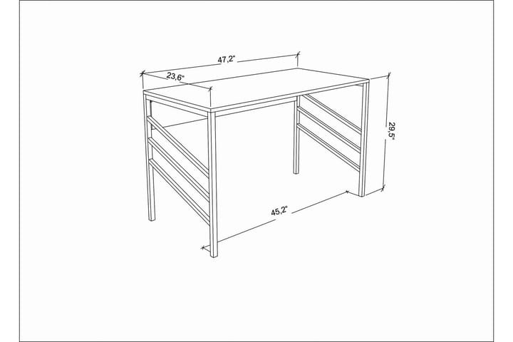 Kirjoituspöytä Yepan 60x74,8x120 cm - Musta/Antrasiitti - Tietokonepöytä
 - Kirjoituspöytä