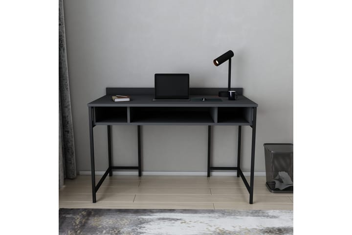Kirjoituspöytä Yepan 60x74,8x120 cm Säilytyksellä - Musta/Antrasiitti - Tietokonepöytä
 - Kirjoituspöytä