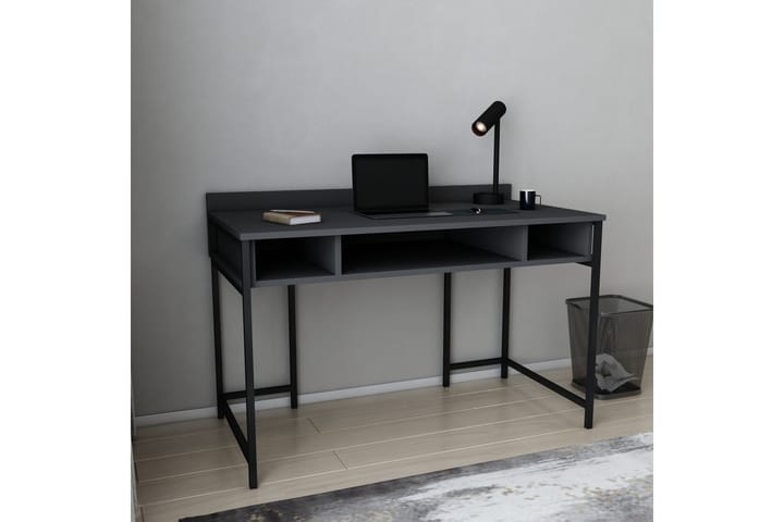 Kirjoituspöytä Yepan 60x74,8x120 cm Säilytyksellä - Musta/Antrasiitti - Tietokonepöytä
 - Kirjoituspöytä