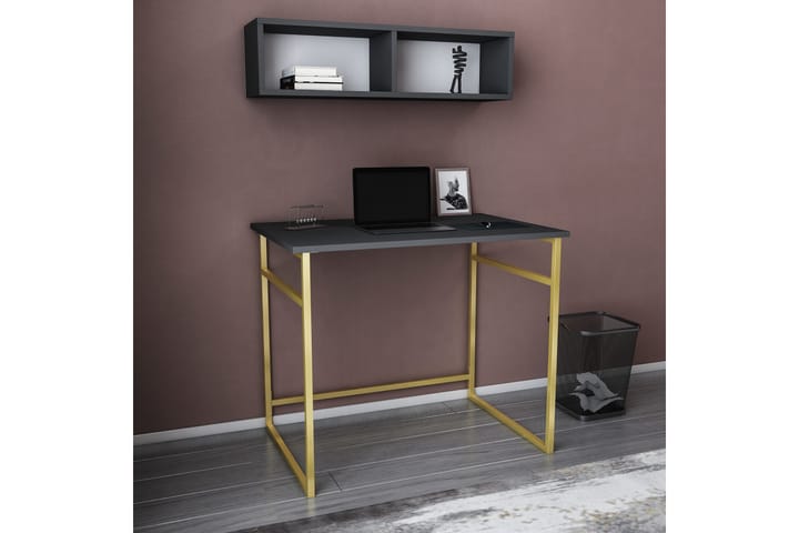 Kirjoituspöytä Yepan 60x75x90 cm - Kulta/Antrasiitti - Tietokonepöytä
 - Kirjoituspöytä