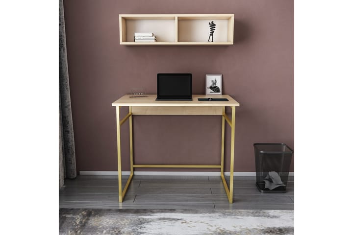Kirjoituspöytä Yepan 60x75x90 cm - Kulta/Ruskea - Tietokonepöytä
 - Kirjoituspöytä