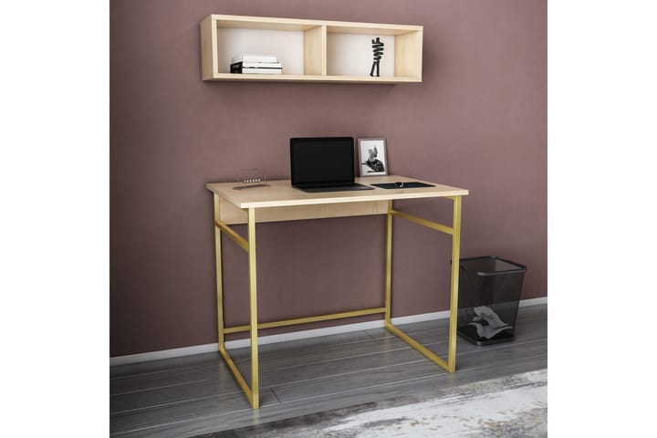 Kirjoituspöytä Yepan 60x75x90 cm - Kulta/Ruskea - Tietokonepöytä
 - Kirjoituspöytä