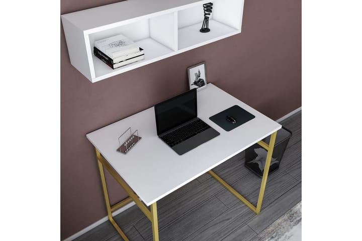 Kirjoituspöytä Yepan 60x75x90 cm - Kulta/Valkoinen - Tietokonepöytä
 - Kirjoituspöytä