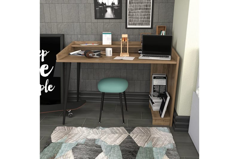 Kirjoituspöytä Zakkum 59x88,3x121,8 cm Säilytyksellä - Ruskea - Huonekalut - Pöytä & ruokailuryhmä - Työpöytä - Kirjoituspöytä