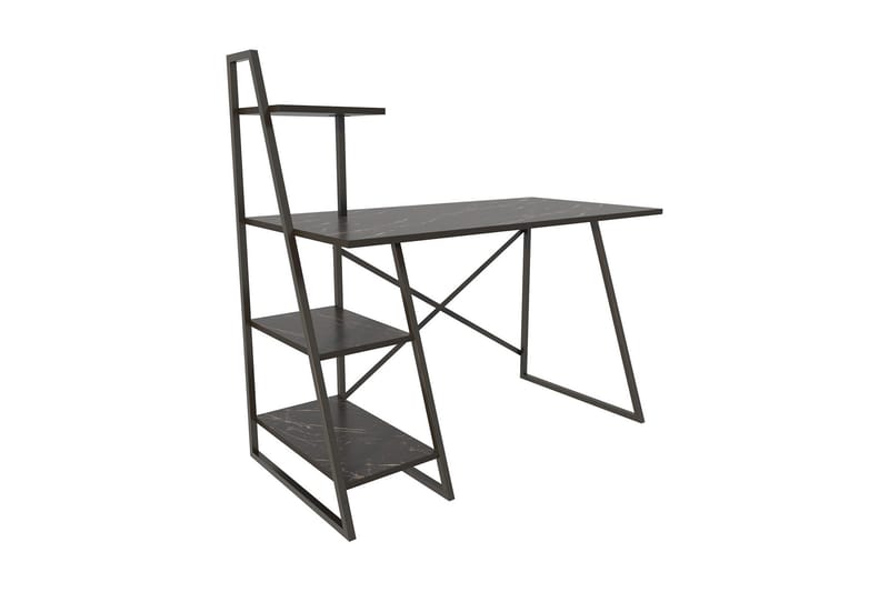 Kirjoituspöytä Zakkum 60x120x120 cm Säilytyksellä - Musta - Huonekalut - Pöytä & ruokailuryhmä - Työpöytä
 - Kirjoituspöytä