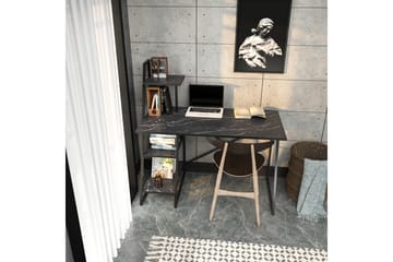 Kirjoituspöytä Zakkum 60x120x120 cm Säilytyksellä - Musta - Huonekalut - Pöytä & ruokailuryhmä - Työpöytä - Kirjoituspöytä