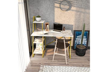 Kirjoituspöytä Zakkum 60x120x120 cm Säilytyksellä - Valkoinen - Huonekalut - Pöytä & ruokailuryhmä - Työpöytä - Kirjoituspöytä